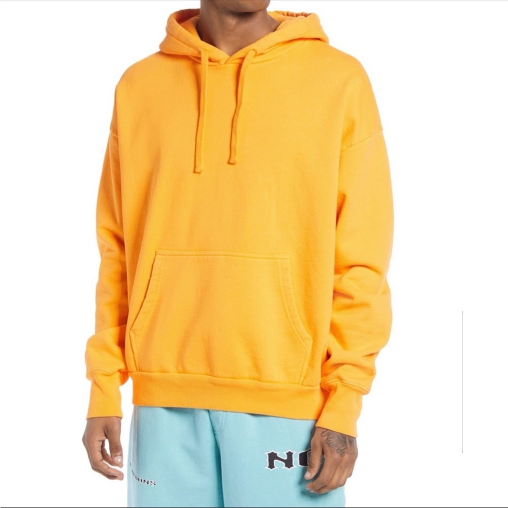 Brand new NOON GOONS Yellow Solid Hooded Sweatshirt Sz S Premium Quality Hoodie